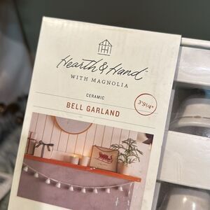 Hearth & Hand NWT Decorative Ceramic Bell Christmas Garland 3.75'